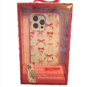 Isla Rae Phone‎ Case iPhone 15/14 Pro Max Pink New Bows MagSafe Magnetic